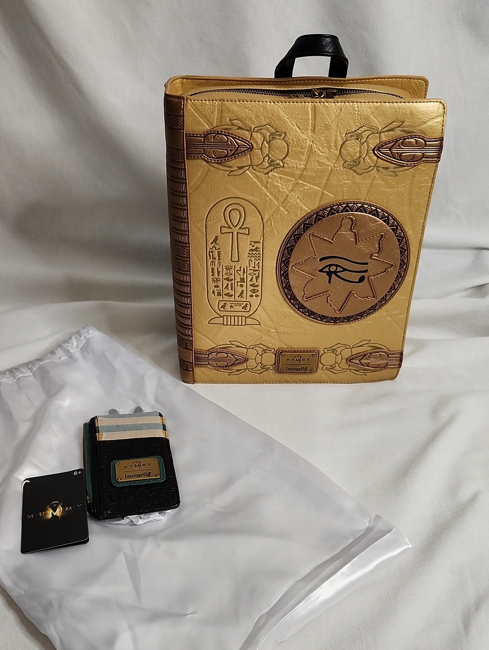 Loungefly " Book Of The Living " Backpack and Cardholder Set